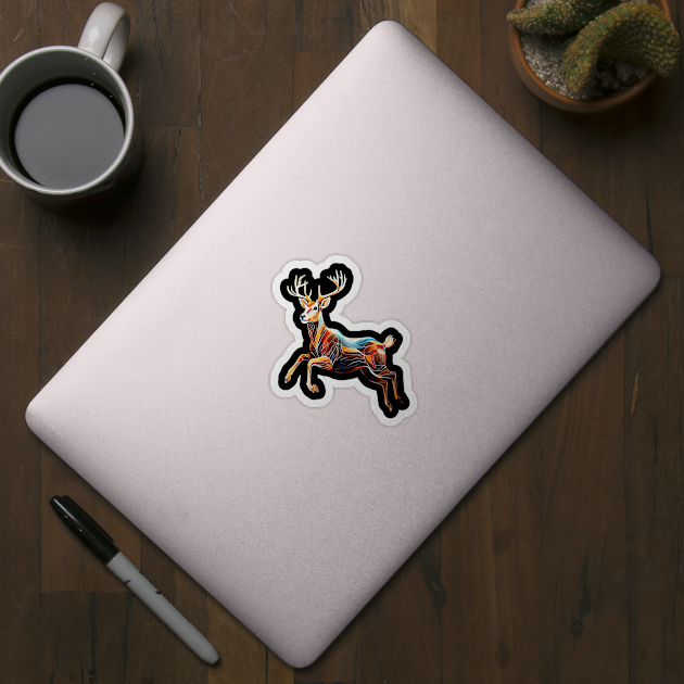 Abstract Deer in Motion by BirdsnStuff